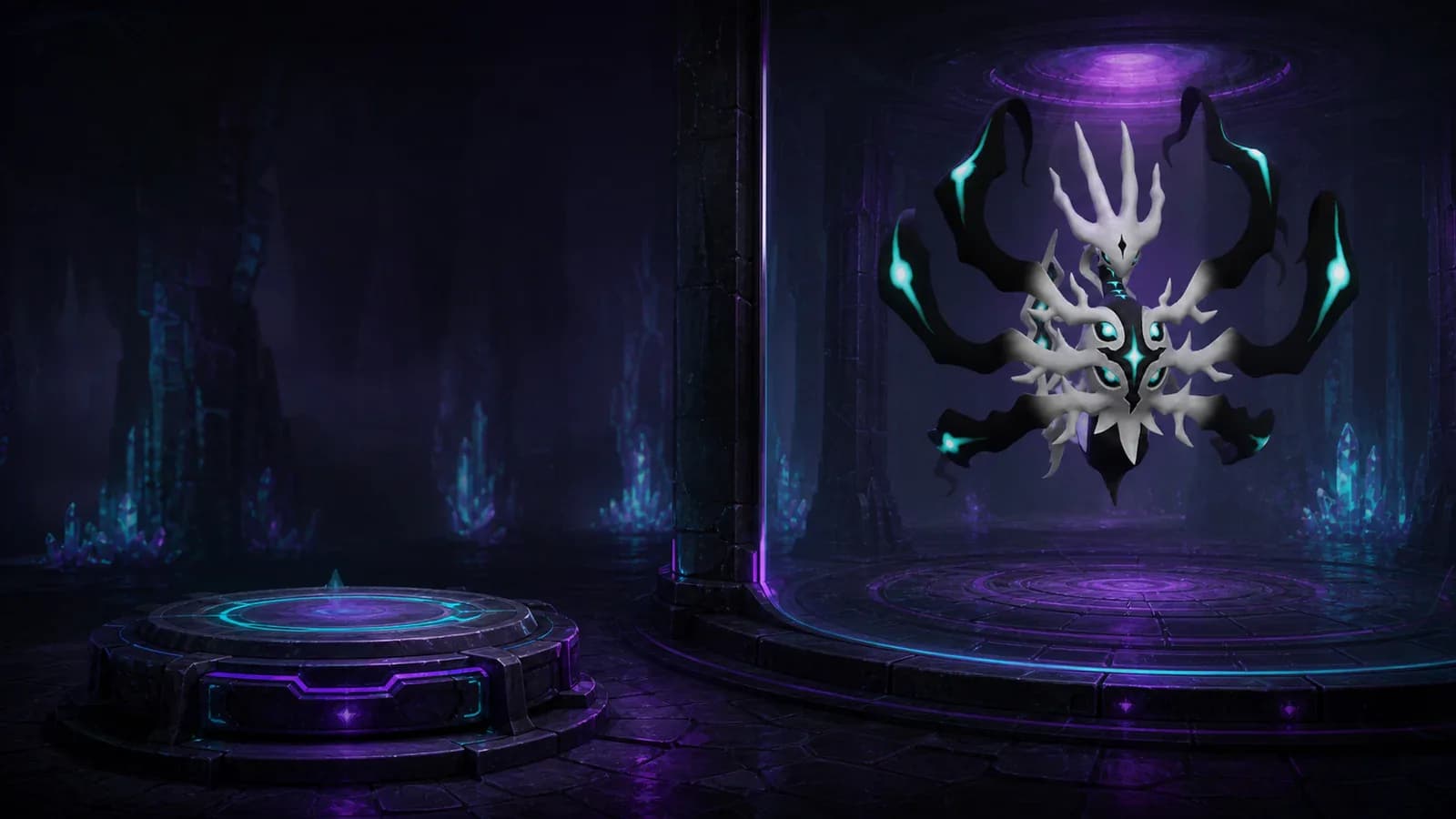 Astralym behind a sealed boss threshold beside an inactive capture pedestal