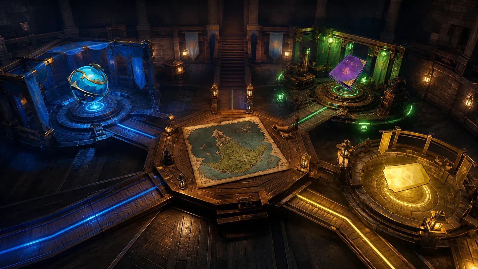 Pal Sphere, technology book, and Battle Ticket at connected base workstations